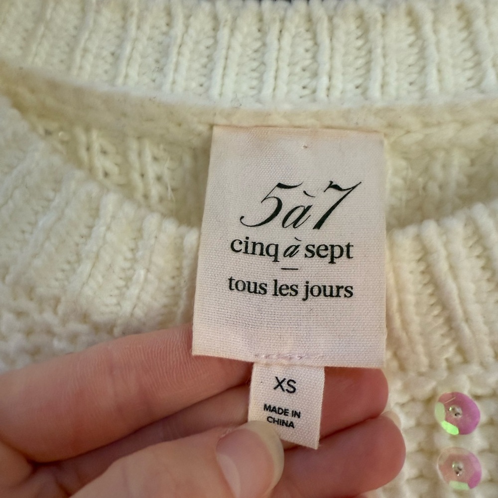 Cinq à Sept Phoebe Pullover In Ivory Size XS - Picture 5 of 9